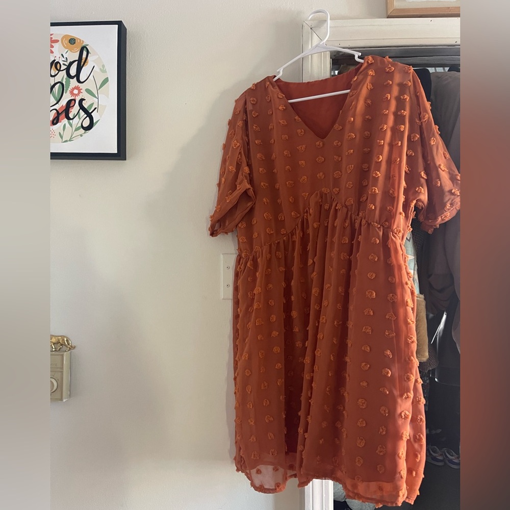 Orange babydoll dress